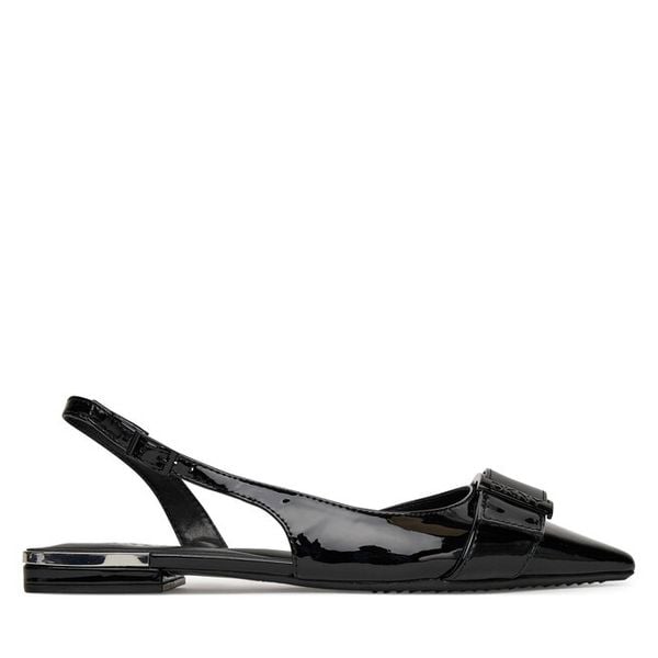 Sandały DKNY. Czarne sandały damskie DKNY, bez wzorów, bez obcasa, na płaskiej podeszwie, bez zapięcia. Za 349.99 zł.
