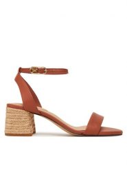 Tommy Hilfiger Espadryle Leather Ankle Strap Espad Sandal FW0FW08533 Brązowy. Brązowe sandały damskie Tommy Hilfiger, bez wzorów, ze skóry, bez obcasa, bez zapięcia. Za 319.99 zł.