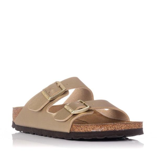 Klapki damskie Birkenstock Arizona BS. Szare klapki damskie Birkenstock, bez wzorów, z materiału, bez obcasa, bez zapięcia. Za 339.00 zł.