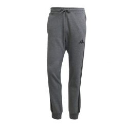 Spodnie do biegania adidas Essentials 3-Stripes Fleece. Szare spodnie sportowe męskie Adidas, s, bez wzorów, z bawełny, do biegania. Za 297.50 zł.