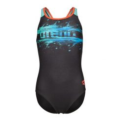 Kostium kąpielowy jednoczęściowy dziewczynka Arena Paint Swim Pro. Czarne stroje kąpielowe dla dziewczynek Arena, bez wzorów, z materiału. Za 155.00 zł.