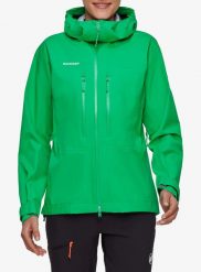 Kurtka przeciwdeszczowa damska Mammut Taiss HS Hooded Jacket. Zielone kurtki damskie Mammut, m, bez wzorów, z poliamidu, bez kaptura. Za 1,380.99 zł.