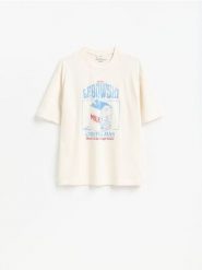 T-shirt Big Lebowski - złamana biel. T-shirty męskie Reserved, l, bez wzorów, z bawełny, bez kołnierzyka. Za 79.99 zł.