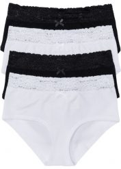 Figi panty maxi (4 pary). Czarne figi damskie bonprix, bez wzorów. Za 59.99 zł.