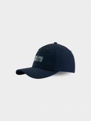 4F Czapka z daszkiem strapback uniseks - granatowa XS/S (56cm). Niebieskie czapki i kapelusze damskie 4f, bez wzorów, klasyczne. Za 59.99 zł.
