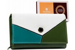 Portfel skórzany Peterson [DH] PTN RD-21-GCL-Y zielony. Zielone portfele damskie Peterson, bez wzorów, ze skóry. Za 103.98 zł.