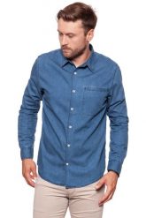 KOSZULA JEANSOWA MĘSKA LEE RIDER SHIRT L67DPGQU. Niebieskie koszule męskie Lee, l, bez wzorów, z jeansu, bez kołnierzyka, bez ramiączek. Za 149.99 zł.