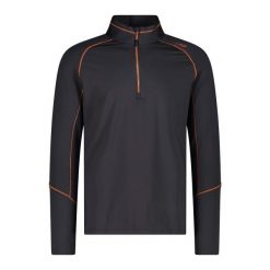 Golf męski techniczny CMP 30L0537. Czarne bluzy męskie CMP, l, bez wzorów, bez kaptura. Za 239.00 zł.