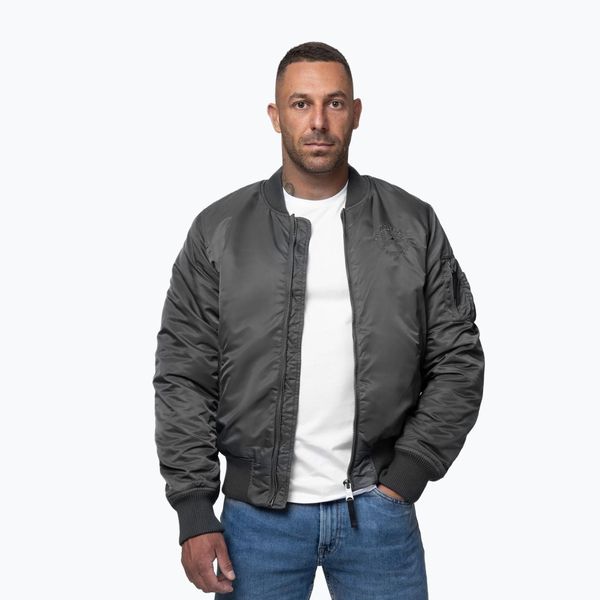 Kurtka męska Pitbull Hacket Washed Bomber. Szare kurtki męskie PITBULL, m, bez wzorów, z materiału, na fitness i siłownię. Za 349.99 zł.