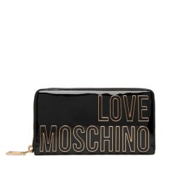 Portfel LOVE MOSCHINO. Czarne portfele damskie Love Moschino, bez wzorów. Za 459.99 zł.