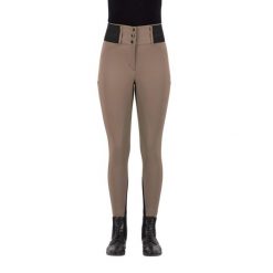 Damskie spodnie jeździeckie z pełnym lejem Euro-Star Athletic leanline. Brązowe spodnie materiałowe damskie EURO-STAR, bez wzorów, z tkaniny. Za 850.00 zł.