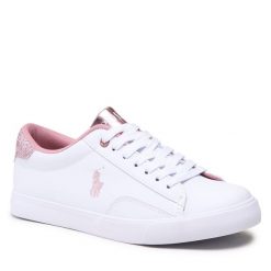 Tenisówki Polo Ralph Lauren. Białe półbuty dziewczęce Polo Ralph Lauren, bez wzorów, bez zapięcia. Za 279.99 zł.