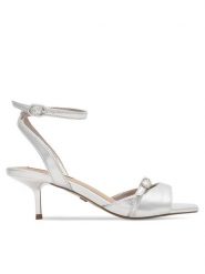 Nine West Sandały FEROZA BYCCC02 Srebrny. Szare sandały damskie Nine West, bez wzorów, z syntetyku, bez obcasa, na szpilce, bez zapięcia. Za 229.99 zł.
