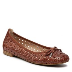 Baleriny Caprice. Brązowe baleriny damskie Caprice, bez wzorów, bez obcasa. Za 219.99 zł.