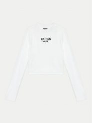Guess Bluzka J4YI49 KBZP4 Biały Regular Fit. Białe t-shirty i topy dla dziewczynek Guess, z aplikacjami, z bawełny, bez ramiączek. Za 69.99 zł.
