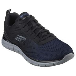 Buty męskie Skechers Track Ripkent. Czarne buty sportowe męskie Skechers, z gumy, bez zapięcia. Za 249.99 zł.