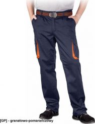 R.E.I.S. LAND-T - Elastyczne męskie spodnie ochronne do pasa LAND, 62% poliester, 35% bawełna, 3% elastan, 240 g/m - granatowo-pomarańczowy 56. Brązowe spodnie materiałowe męskie R.E.I.S., m, bez wzorów, z bawełny. Za 89.45 zł.