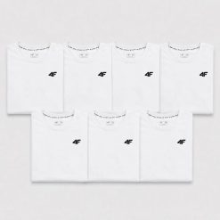 KOMPLET KOSZULEK MĘSKICH 4F ZESTAW 7 SZTUK T-SHIRT L TTSHM3341 BIAŁY. Białe t-shirty męskie 4f, l, bez wzorów, z bawełny, sportowe, bez kołnierzyka. Za 349.93 zł.