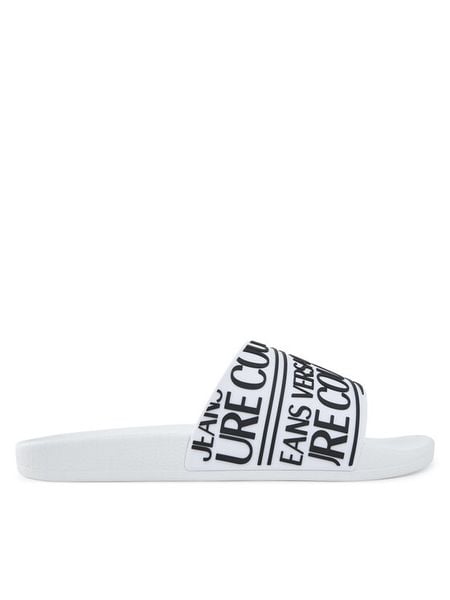 Versace Jeans Couture Klapki 79YA3SQ1 71352 003 Biały. Białe klapki męskie Versace Jeans Couture, z jeansu. Za 359.99 zł.