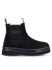 Gant Sztyblety 31553102 Czarny. Czarne botki damskie GANT, ze skóry, bez obcasa, na płaskiej podeszwie, bez zapięcia. Za 579.99 zł.