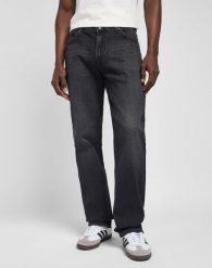 MĘSKIE SPODNIE LEE WEST BLACK USED 112339070. Czarne spodnie materiałowe męskie Lee, l, bez wzorów, z jeansu. Za 219.99 zł.