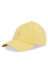 Tommy Hilfiger Czapka z daszkiem Elevated Chic Cap AW0AW17128 Żółty. Żółte szaliki i chusty damskie Tommy Hilfiger, bez wzorów, z bawełny. Za 119.99 zł.