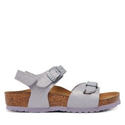Sandały Birkenstock. Fioletowe sandały dziewczęce Birkenstock, bez zapięcia. Za 228.99 zł.