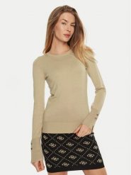 Guess Sweter W2YR30 Z2V62 Beżowy Regular Fit. Brązowe swetry damskie Guess, xs, z aplikacjami, z wiskozy, bez kołnierzyka, bez ramiączek, bez kaptura. Za 189.99 zł.