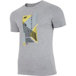 T-shirt męski TSM022 - chłodny jasny szary melanż. T-shirty męskie 4f. W wyprzedaży za 49.99 zł.