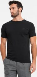T-shirt męski SLIM FIT z elastanem i printem czarny V1 OM-TSBC-0222 XXL. Czarne t-shirty męskie Ombre, m, bez wzorów, z elastanu, bez kołnierzyka. Za 226.92 zł.