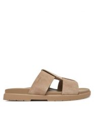 Calvin Klein Klapki Lug Sandal Double T Su HM0HM01800 Brązowy. Brązowe klapki męskie Calvin Klein, ze skóry. Za 319.99 zł.