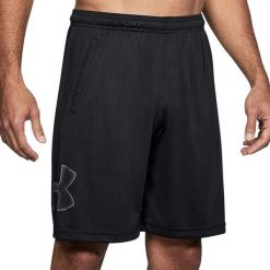 Spodnie sportowe męskie Under Armour Tech Graphic Short. Czarne krótkie spodenki sportowe męskie Under Armour, m, bez wzorów, do biegania. Za 186.50 zł.