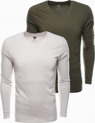 Ombre Zestaw longsleeve męski z długim rękawem - mix 2-pak V5 Z41 M. Bluzki z długim rękawem męskie Ombre, m, bez wzorów, bez kołnierzyka. Za 139.99 zł.