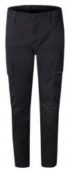 Bawełniane Spodnie z Bocznymi Kieszeniami (Cargo) - Pako Jeans - Czarne. Czarne spodnie materiałowe męskie Pako Jeans, m, bez wzorów, z bawełny. Za 239.00 zł.
