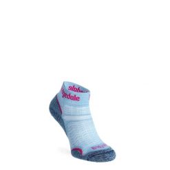 Skarpety turystyczne damskie Bridgedale Hike Ultralight Performance Ankle. Niebieskie obuwie sportowe damskie Scarpa, bez wzorów, wspinaczkowe. Za 83.99 zł.