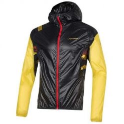 Płaszcz przeciwdeszczowy La Sportiva Blizzard. Czarne płaszcze męskie La Sportiva, l, bez wzorów, z elastanu, długie, z kapturem. Za 515.50 zł.