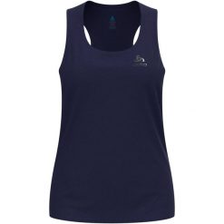 Koszulka bez rękawów damska Odlo ZEROWEIGHT CHILL-TEC Tank crew neck. Niebieskie koszulki sportowe damskie Odlo, l, bez wzorów, z materiału, bez kołnierzyka, bez ramiączek, do biegania. Za 239.99 zł.