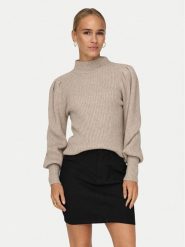 ONLY Sweter Katia 15232494 Beżowy Regular Fit. Brązowe swetry damskie Only, m, bez wzorów, z wiskozy, bez kołnierzyka, bez ramiączek, bez kaptura. Za 149.99 zł.