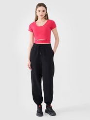 4F Spodnie dresowe joggery damskie - czarne XXL. Czarne spodnie dresowe damskie 4f, l, bez wzorów, z bawełny. W wyprzedaży za 119.99 zł.
