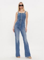 Guess Kombinezon Mariposa W4GD0O D5B42 Niebieski Regular Fit. Niebieskie sukienki damskie Guess, z aplikacjami, z bawełny, bez kołnierzyka, bez ramiączek. Za 399.99 zł.