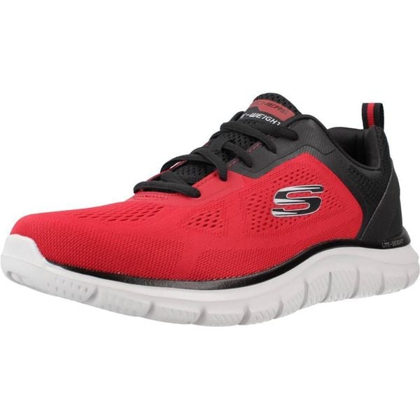 Kapcie SKECHERS TRACK Czerwony. Czerwone buty sportowe męskie Skechers, bez zapięcia, na fitness i siłownię. Za 300.68 zł.