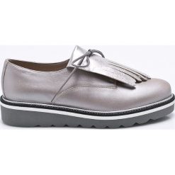 Tommy Hilfiger - Półbuty. Szare mokasyny damskie Tommy Hilfiger, bez wzorów, z gumy, bez obcasa, na obcasie, bez zapięcia. W wyprzedaży za 399.90 zł.