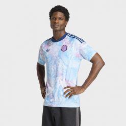 Koszulka wyjazdowa Kostaryka 26. Niebieskie koszulki sportowe męskie Adidas, m, z aplikacjami, z dzianiny, bez kołnierzyka, bez ramiączek, do piłki nożnej, climacool (adidas). Za 423.00 zł.