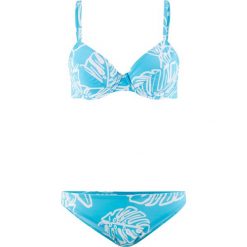 Bikini na fiszbinach (2 części) bonprix turkusowo-biały. Bikini damskie marki bonprix. Za 49.99 zł.
