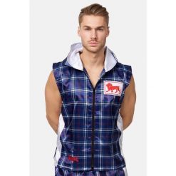 Kurtka Lonsdale Clutton. Czerwone kurtki męskie Lonsdale, bez wzorów, z satyny, na fitness i siłownię. Za 348.50 zł.