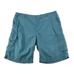 Second life - Columbia krótkie spodenki męskie Omni-Shade cargo - Jak nowy. Niebieskie szorty męskie Columbia, l, bez wzorów, z materiału. Za 106.46 zł.