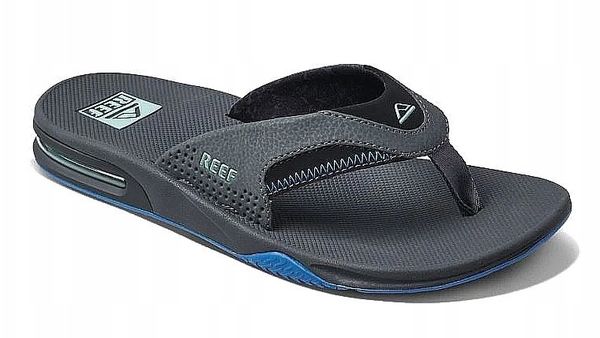 Reef M'S Fanning, gunmetal/ocean, 42 (us 9). Szare klapki męskie Reef. Za 205.37 zł.