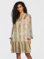 Guess Sukienka codzienna W3RK01 WDW52 Zielony Regular Fit. Zielone sukienki damskie Guess, na co dzień, s, z aplikacjami, z syntetyku, bez kołnierzyka, bez ramiączek, proste. Za 619.99 zł.