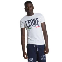 Męska koszulka z krótkim rękawem Leone 1947 Apparel. Białe buty sportowe męskie LEONE 1947 APPAREL, z tkaniny, bez zapięcia, na fitness i siłownię. W wyprzedaży za 70.95 zł.