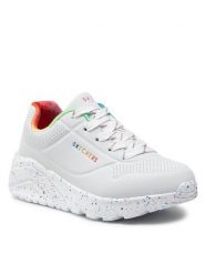 Skechers Sneakersy Rainbow Speckle 310456L/WMLT Biały. Białe buty sportowe dziewczęce Skechers, bez wzorów, ze skóry, bez zapięcia. Za 163.19 zł.